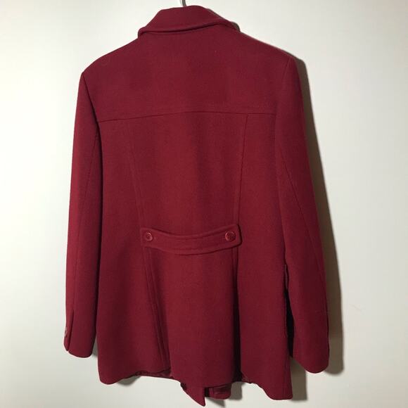 Pendleton virgin and lambs wool blend red button up coat womens 14 warm thick - Picture 2 of 11